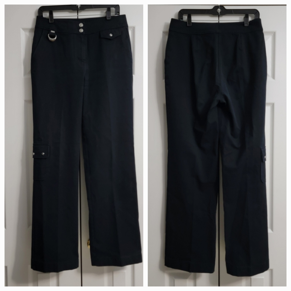 St. John Sport Straight Leg Cargo Pants, Black, Women's Size 12